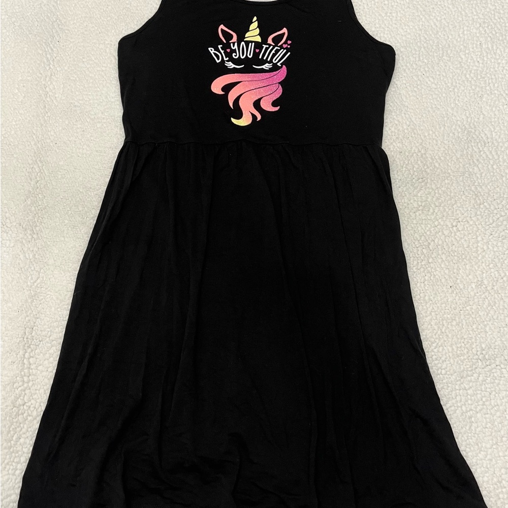 Justice Black Unicorn Casual Dress for Kids